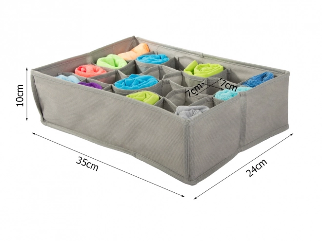 Organisateur textile pour sous-vêtements avec 24 compartiments