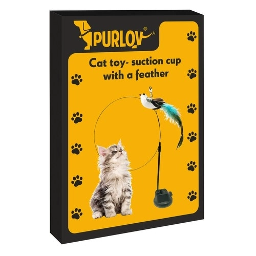 Jouet pour chats avec ventouse et oiseau