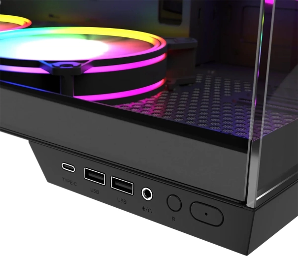 Panneau E/S avec USB‑C et contrôleur ARGB