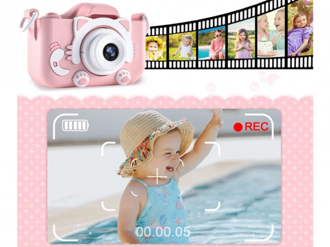 Appareil photo numérique pour enfants en forme de chat