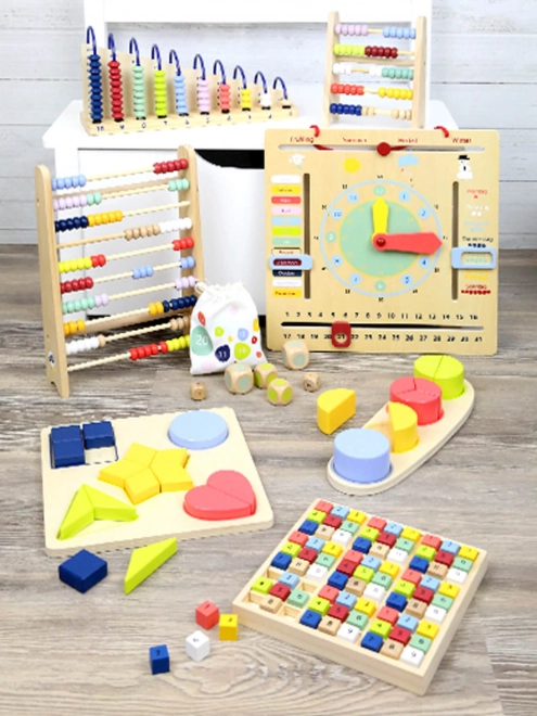 Petits pieds sudoku en bois cubes colorés