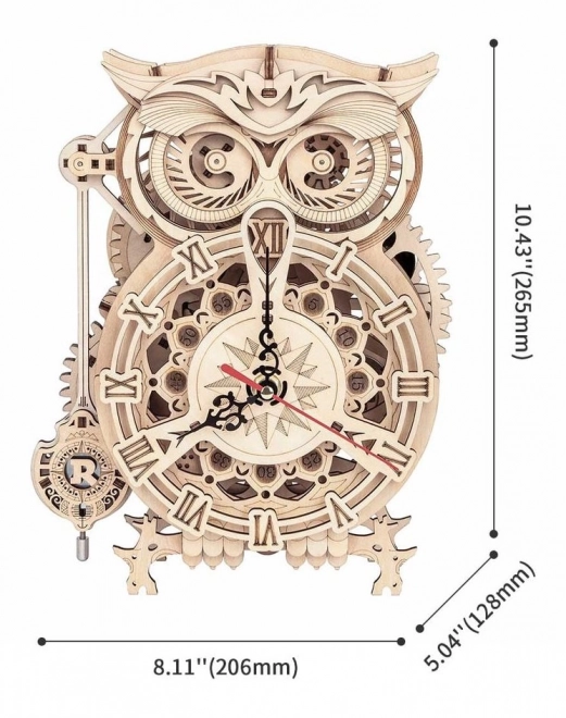 Sova - Horloge à pendule à piles - Kit de construction en bois 3D