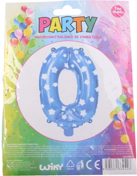 Ballon en aluminium chiffre 0 – Bleu