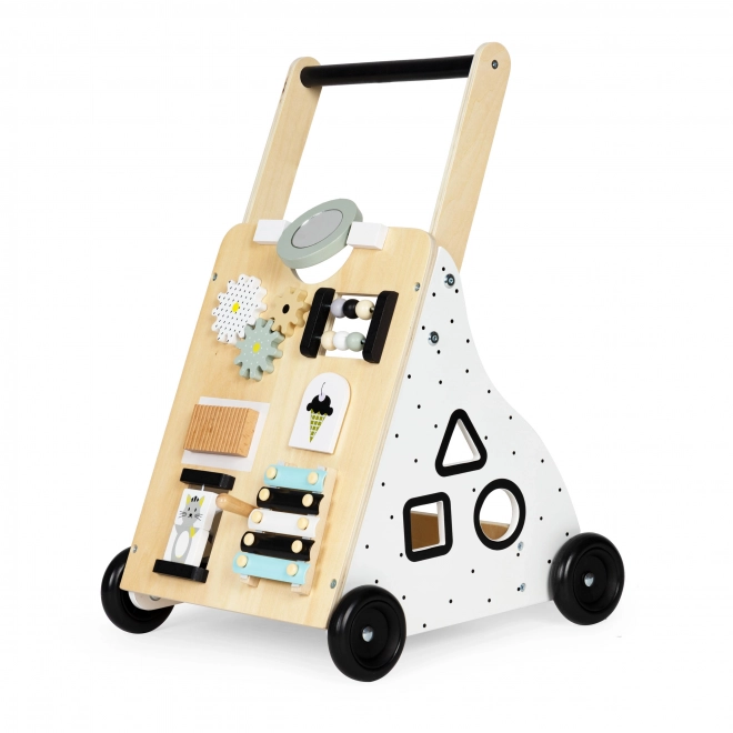 Chariot éducatif en bois poussable pour enfants