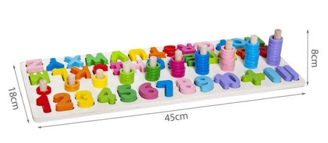 Puzzle en bois abécédaire et chiffres