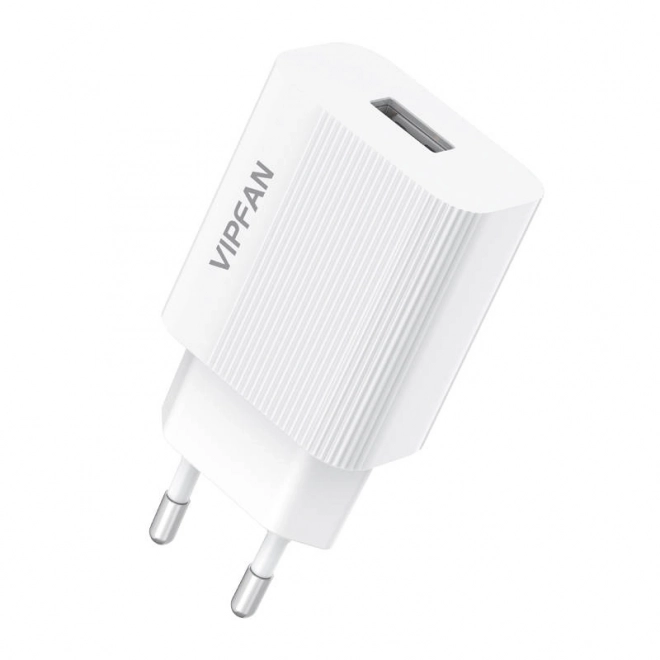 Chargeur mural VFAN E01, 1x USB, 2,4 A (blanc)