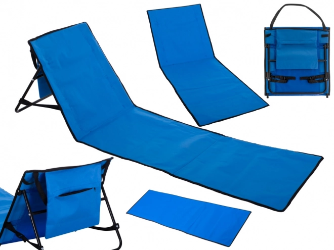Tapis de plage avec dossier - bleu marine
