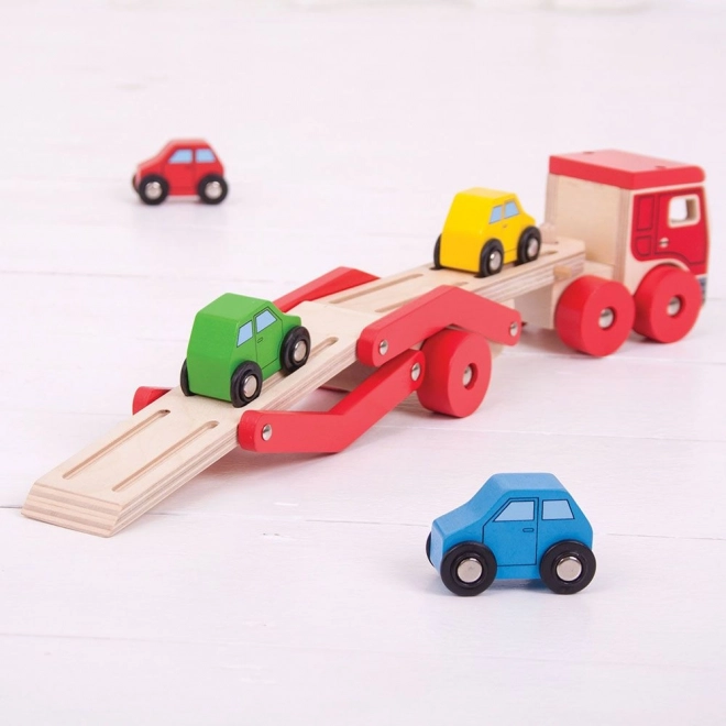 Camion en bois avec voitures de Bigjigs Toys