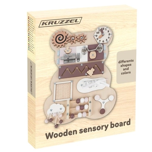 Tableau sensoriel en bois Ours Kruzzel