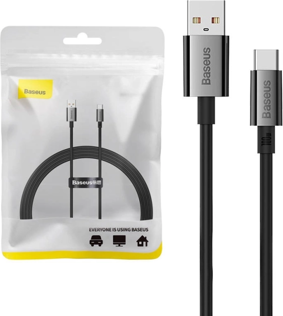 câble de charge et de données USB‑C BASEUS Superior avec écran 100 W 1,5 m noir