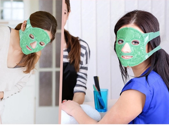 Masque facial de refroidissement gel chauffant yeux relx – verte
