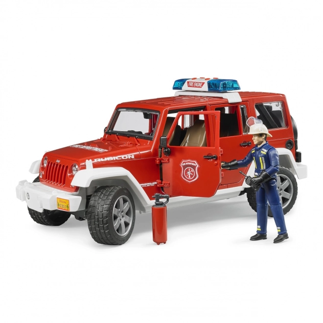 JEEP WRANGLER pompier rouge Bruder avec figurine et accessoires