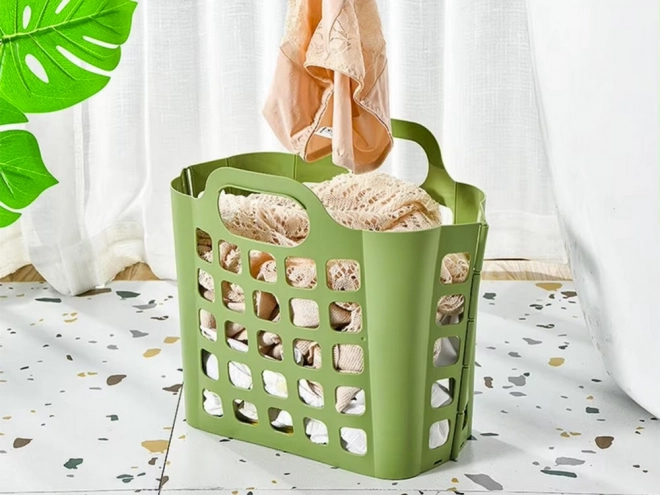 Panier pliant en plastique pour courses et linge