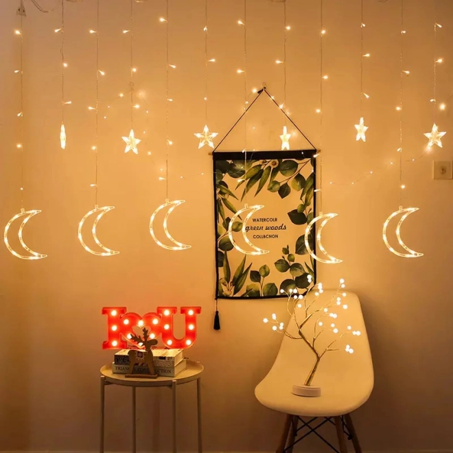 Éclairage décoratif LED Lune et Étoiles 96 LED