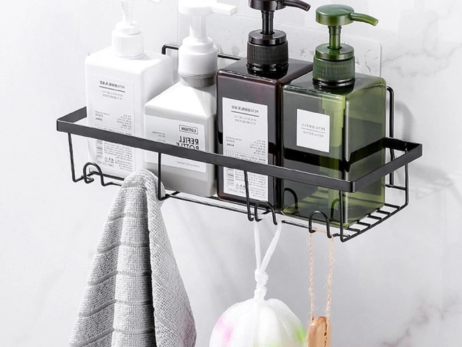 Étagère de salle de bain loft avec crochets