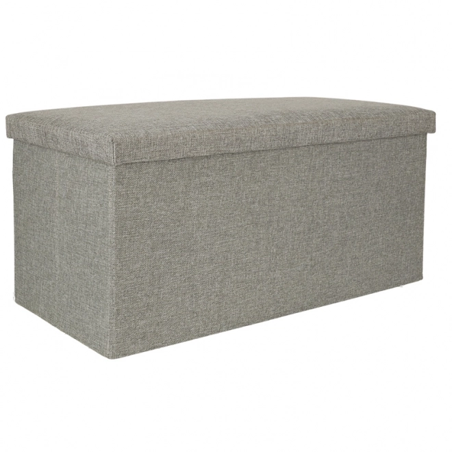 Pufa pliable grise avec espace de rangement 76x38x38 cm