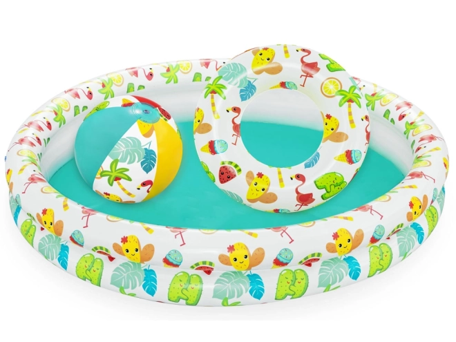 Bestway ensemble piscine ballon anneau pataugeoire 122cm