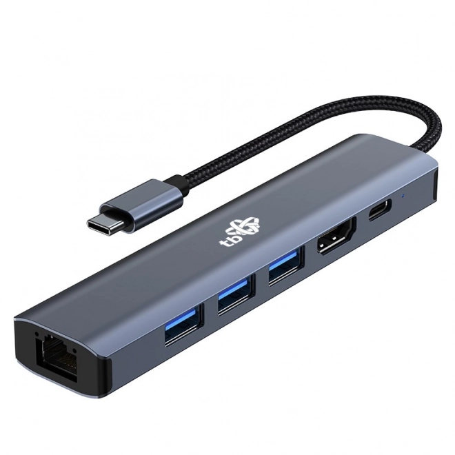HUB adaptateur USB-C 6v1 - HDMI, 3x USB, PD, RJ-45