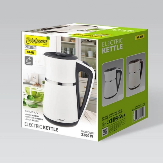 Bouilloire électrique 1,7 l 2200 W blanche