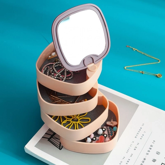 Boîte à bijoux à plusieurs niveaux, organisateur prémium - bleu