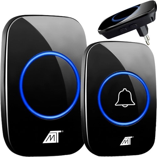 Sonnette sans fil noire Malatec