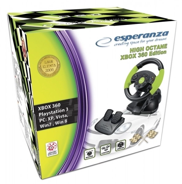 Volant de jeu compact HIGH OCTANE pour PC/Playstation/Xbox