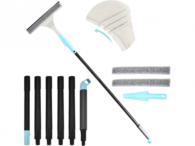 Brosse de nettoyage de fenêtres en microfibre avec longueur réglable
