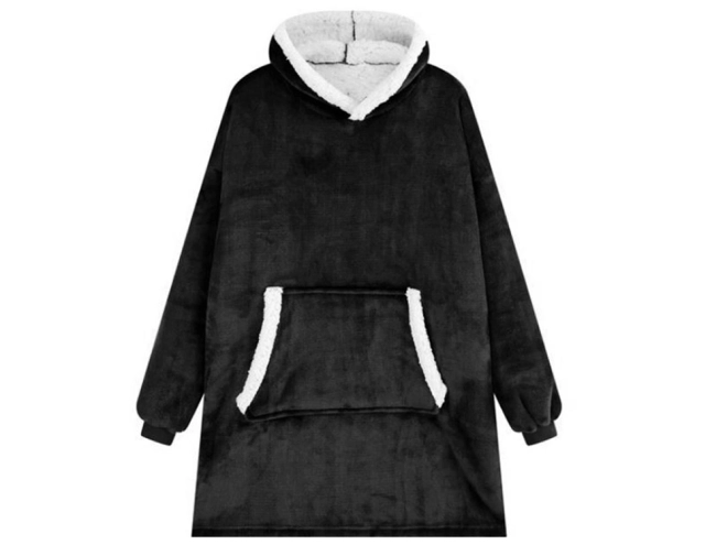 Chandail chaud oversize avec fourrure et capuche