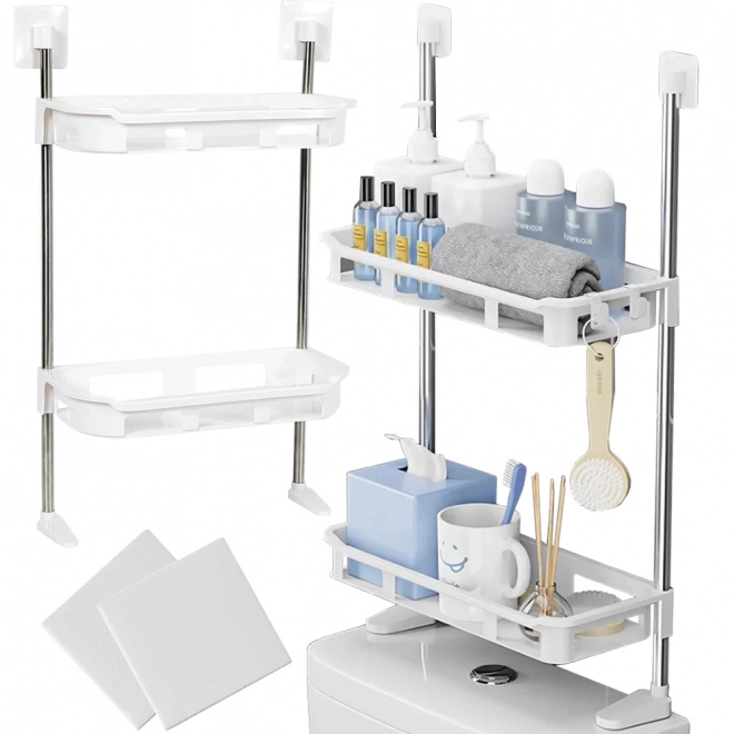 Étagère de salle de bain au-dessus du siège de toilette