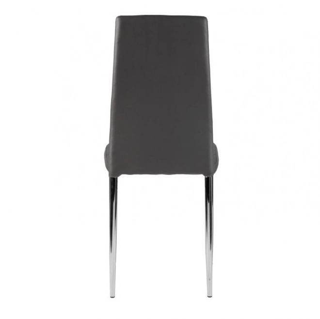 Ensemble de 4 chaises grises modernes avec assise capitonnée