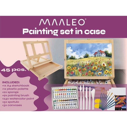Ensemble de peinture artistique avec valisette et chevalet