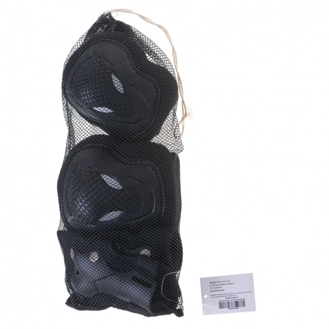 ensemble noir de protections genoux, coudes et poignets