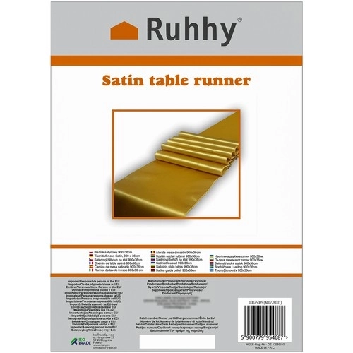 Chemin de table en satin doré 900x36 cm