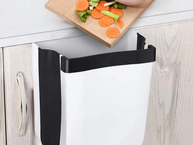Poubelle pliante pour déchets organiques pour armoire