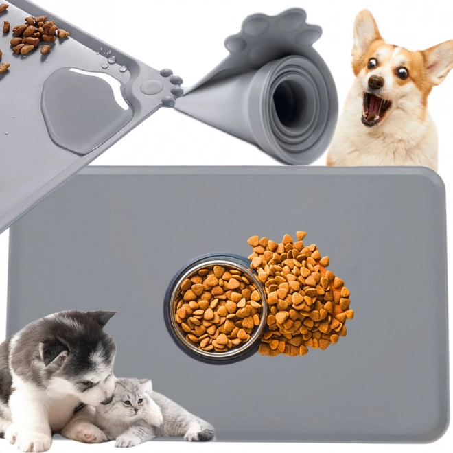 Tapis antidérapant en silicone imperméable pour bols pour chiens et chats