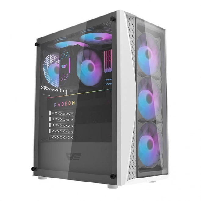 Boîtier d'ordinateur Darkflash DK352 Plus avec 4 ventilateurs (noir et blanc)