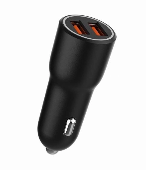 Chargeur de voiture 2xUSB-A QC3.0 36W noir