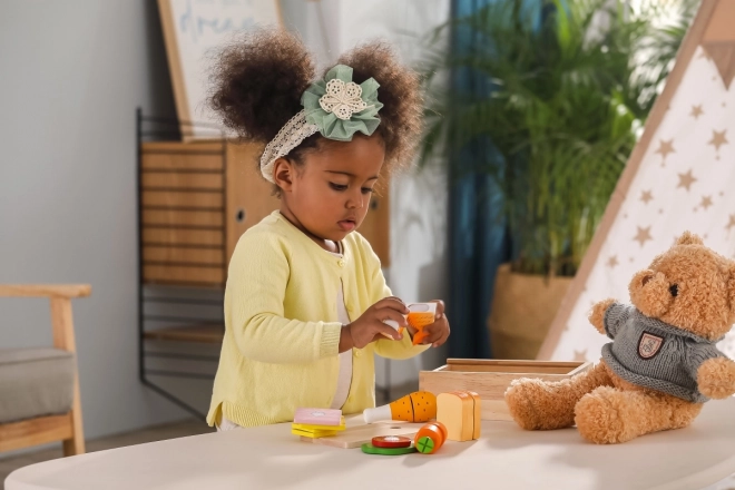 Repas en bois à découper
