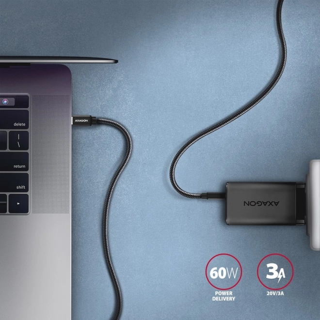 Câble USB-C à USB-C 3m, Power Delivery 60W, flexible tressé