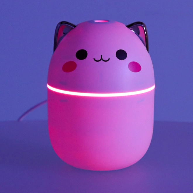 Diffuseur et humidificateur d'air pour huiles essentielles en forme de chat blanc