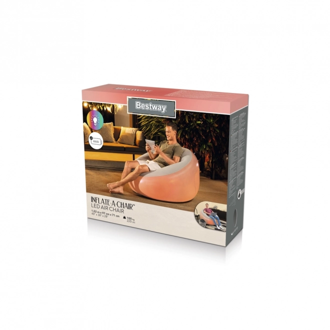 Fauteuil gonflable illuminé 102 x 97 x 71 cm Bestway 75086