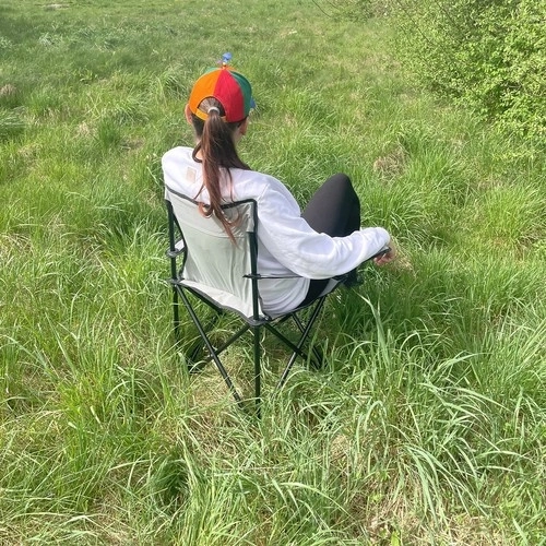 Chaise pliante de pêche / camping - gris
