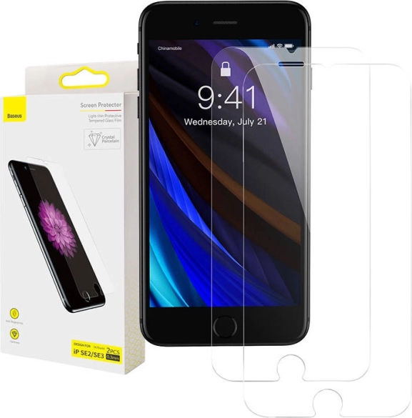 Verre trempé Baseus pour iPhone SE 2 et SE 3