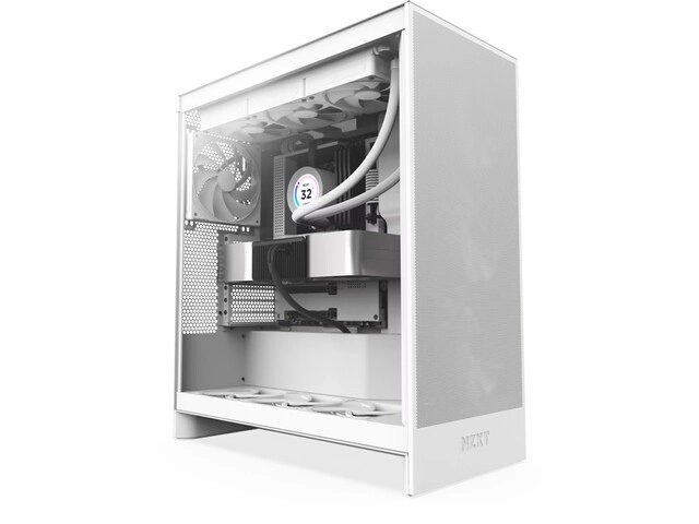 Tour de boîtier d'ordinateur H7 Flow midi avec fenêtre blanche