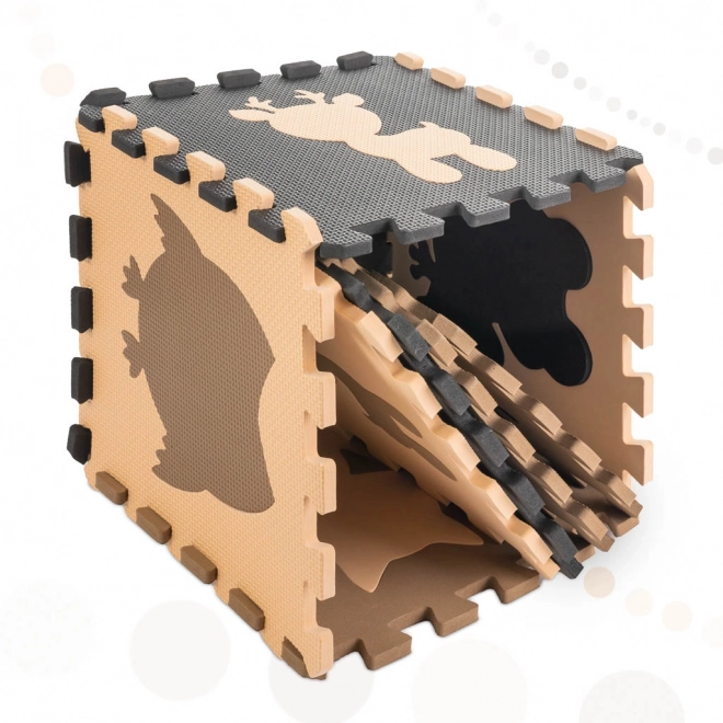 Puzzle en mousse marron avec des animaux de la forêt - 9 pièces