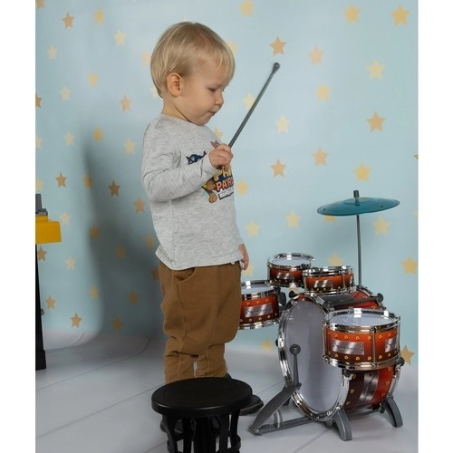 Ensemble de batterie pour enfants - grandes batteries pour enfants XL avec tabouret