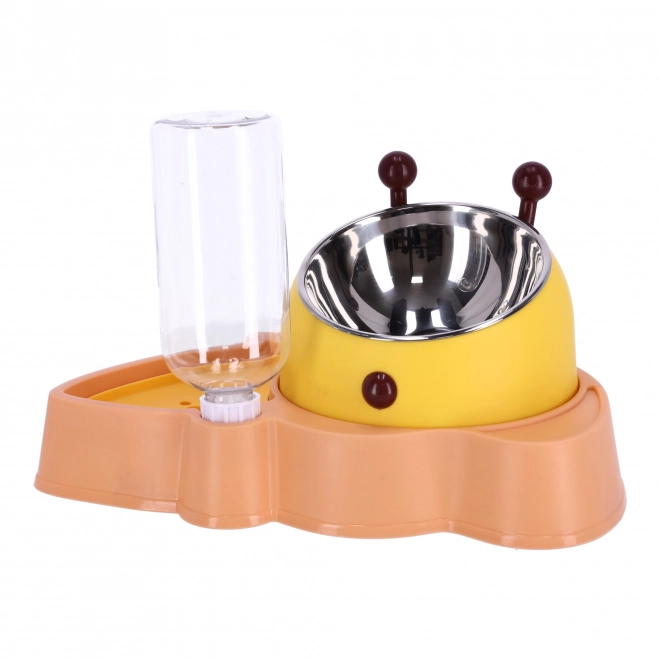 Bols avec distributeur automatique d'eau pour chiens et chats 2 en 1 - rose