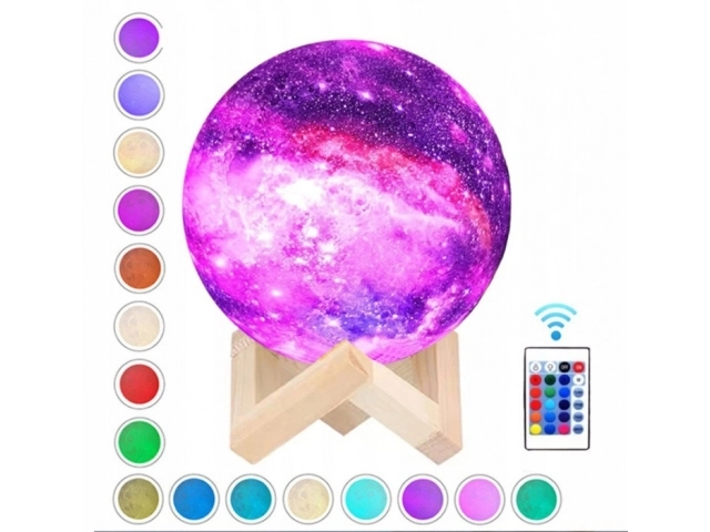 Lampe de nuit GALAXY 3D avec éclairage RGB coloré + télécommande