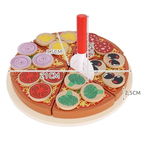 Pizza en bois avec velcro pour enfants