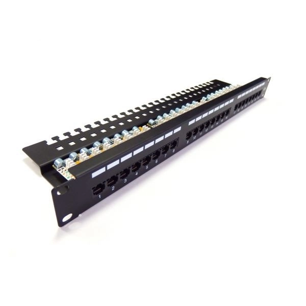 Panneau de brassage 19" avec 24 ports, catégorie 6, type U/UTP